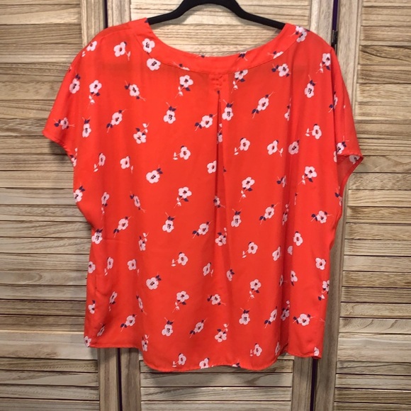 Banana Republic Cap Sleeves Red Blue White XL Blouse - Picture 4 of 6